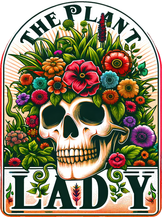 DTF Transfer – Plant Lady Skull Multi Sizes (SK-FL001)