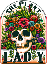 Load image into Gallery viewer, DTF Transfer – Plant Lady Skull Multi Sizes (SK-FL001)

