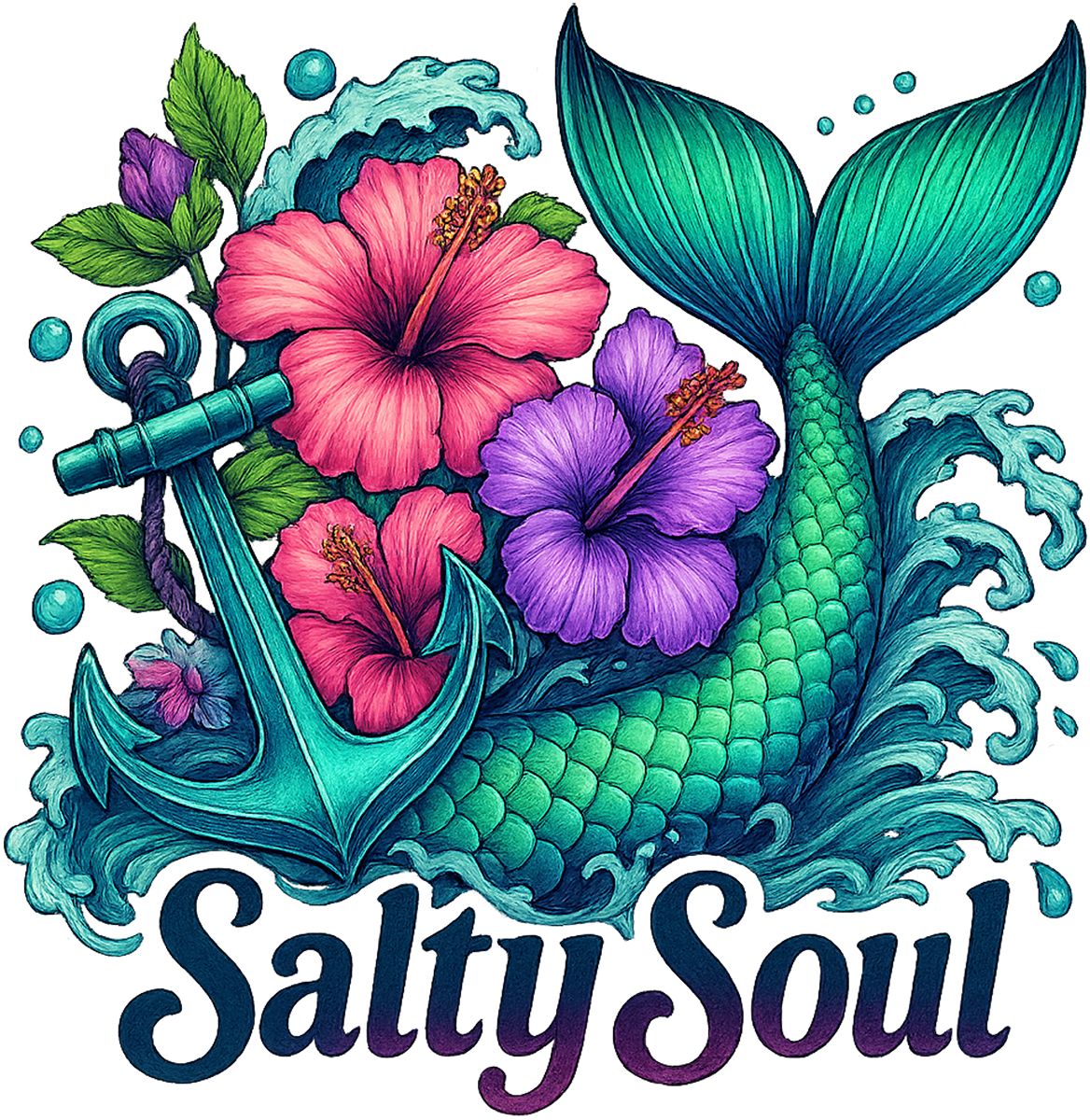 DTF Transfer – Salty Soul Multi Sizes (NA-SC001)