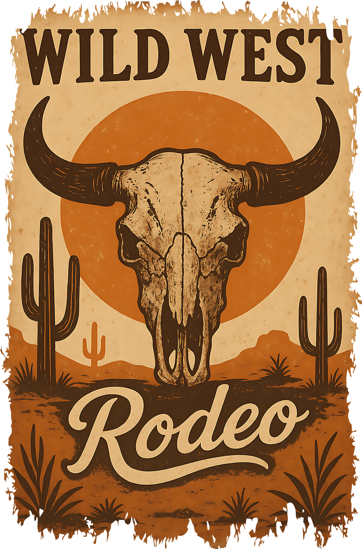 DTF Transfer – Wild West Rodeo Multi Sizes (CO-RD001)