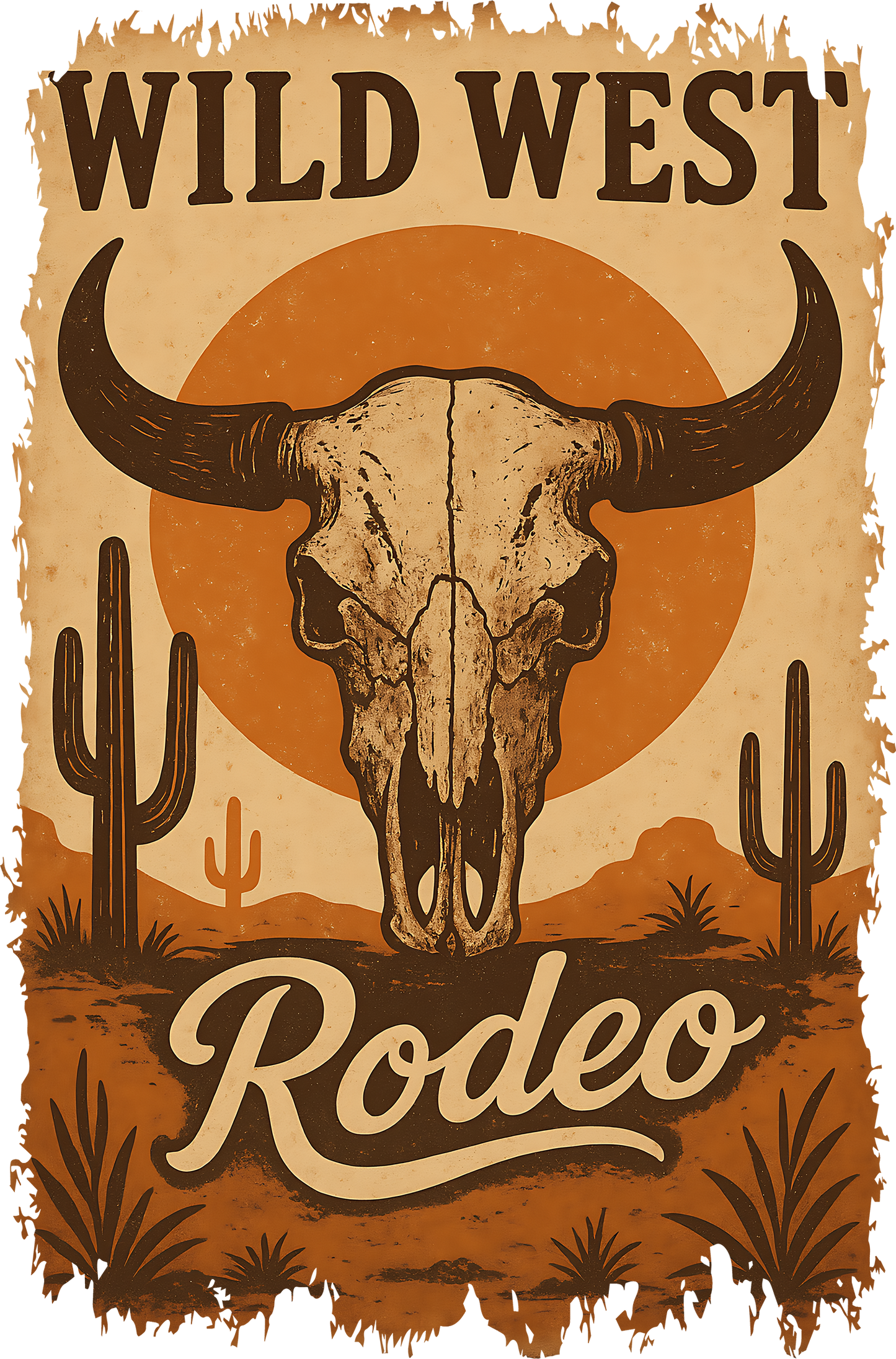 DTF Transfer – Wild West Rodeo Multi Sizes (CO-RD001)