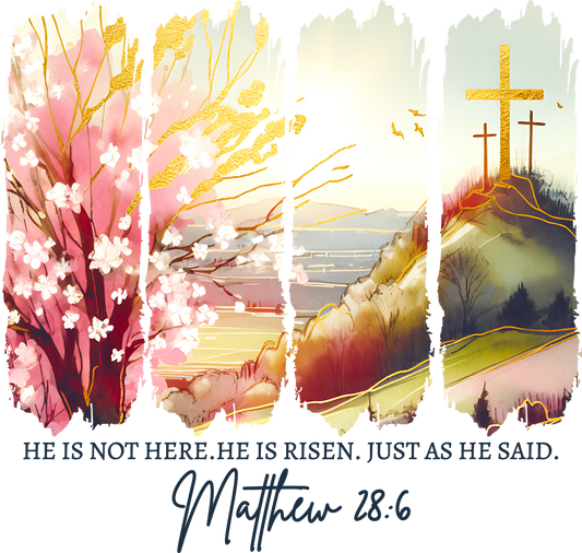 DTF Transfer – He is Risen Multi Sizes (RE-SC001)