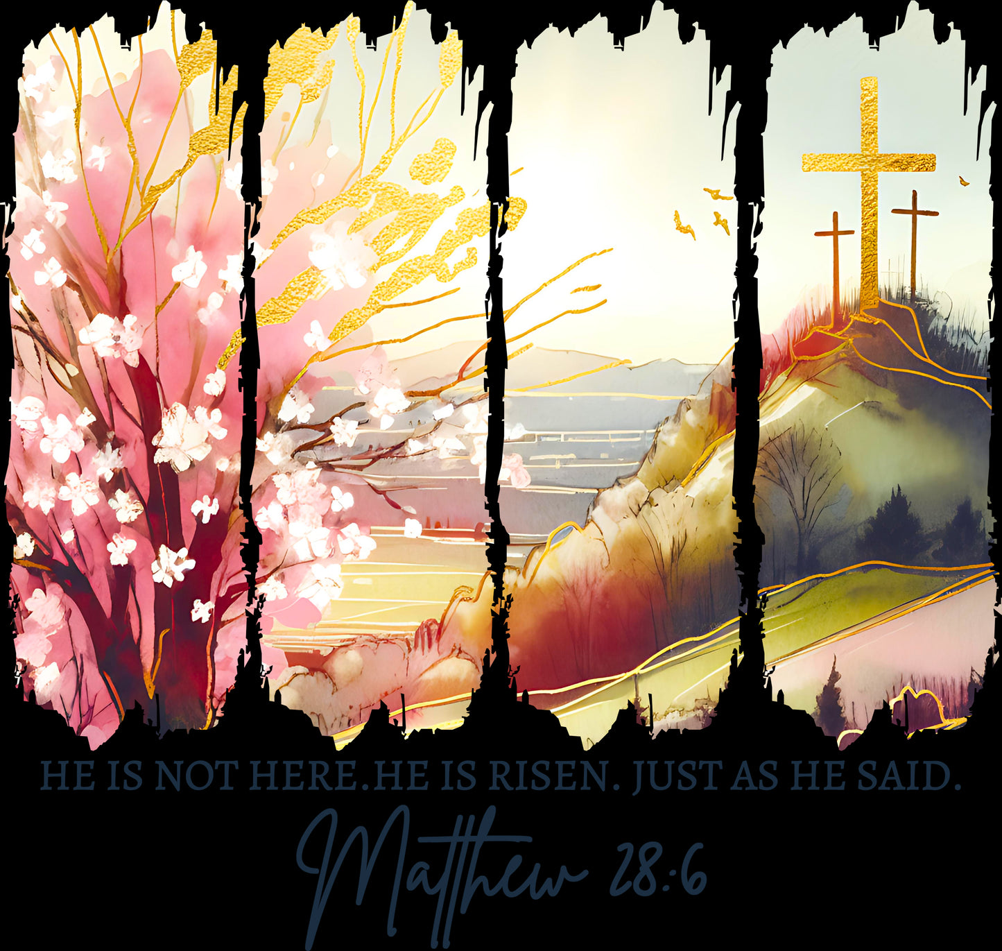 DTF Transfer – He is Risen Multi Sizes (RE-SC001)