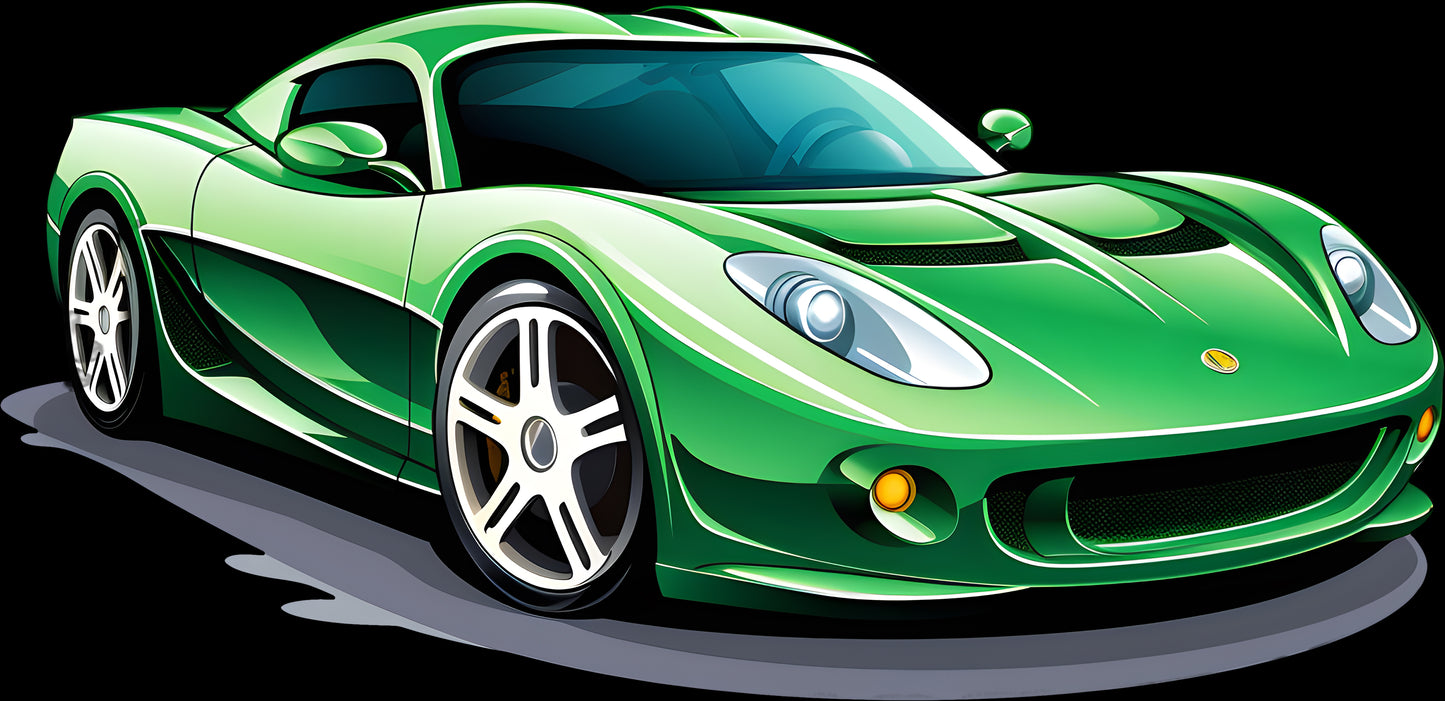 DTF Transfer – Sports Car Green Multi Sizes (AM-SP001)