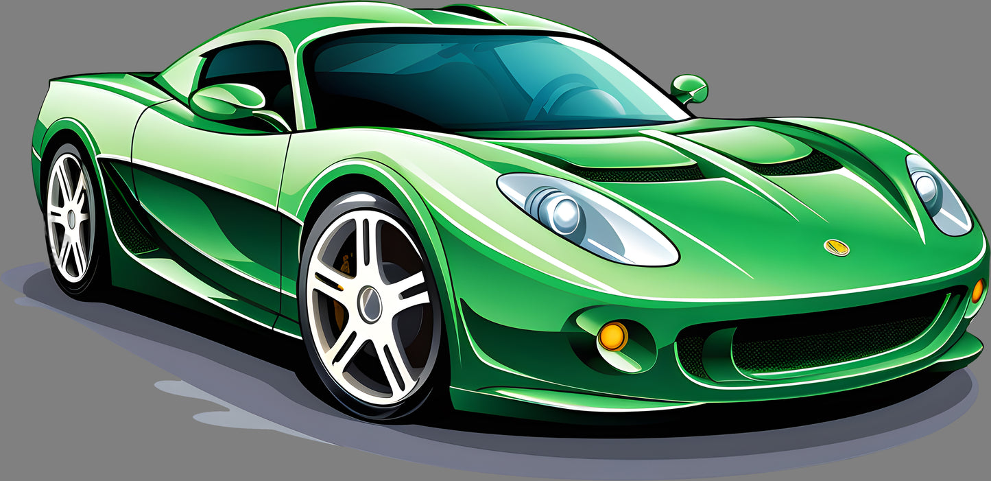 DTF Transfer – Sports Car Green Multi Sizes (AM-SP001)