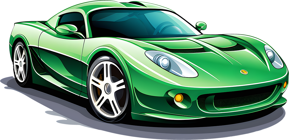 DTF Transfer – Sports Car Green Multi Sizes (AM-SP001)