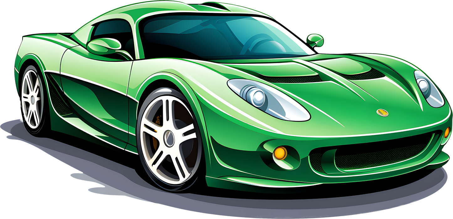 DTF Transfer – Sports Car Green Multi Sizes (AM-SP001)