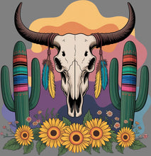 Load image into Gallery viewer, DTF Transfer – GW Cow Skull Multi Sizes
