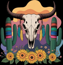 Load image into Gallery viewer, DTF Transfer – GW Cow Skull Multi Sizes
