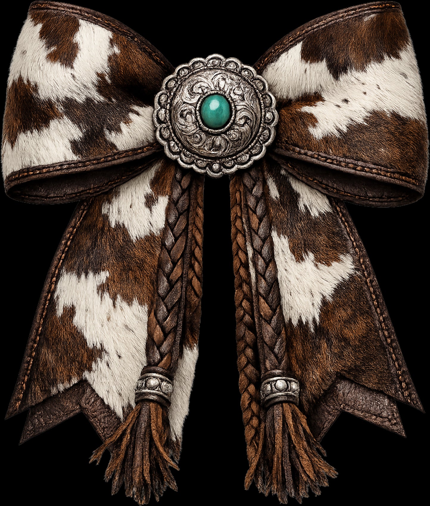 DTF Transfer – Cow Leather Bow Multi Sizes (BW-CT001)