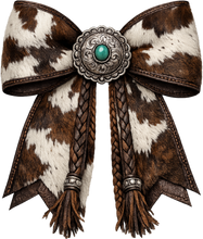 Load image into Gallery viewer, DTF Transfer – Cow Leather Bow Multi Sizes (BW-CT001)
