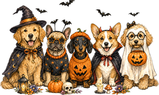 DTF Transfer – Halloween Dogs A Multi Sizes (HA-AN003)