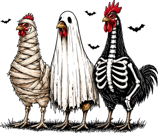 DTF Transfer – Halloween Chickens A Multi Sizes (HA-AN005)