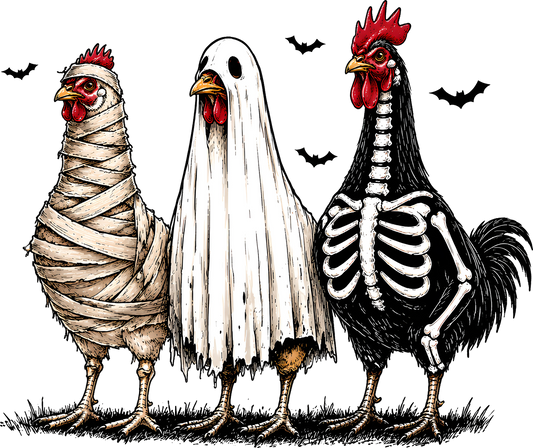 DTF Transfer – Halloween Chickens A Multi Sizes (HA-AN005)