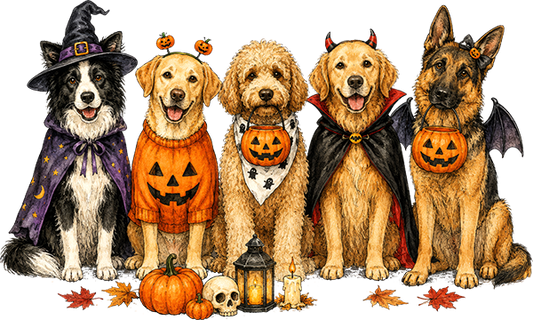 DTF Transfer – Halloween Dogs B Multi Sizes (HA-AN006)