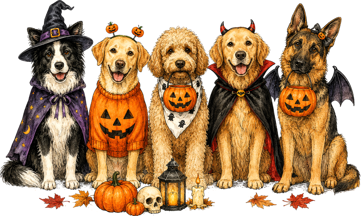 DTF Transfer – Halloween Dogs B Multi Sizes (HA-AN006)