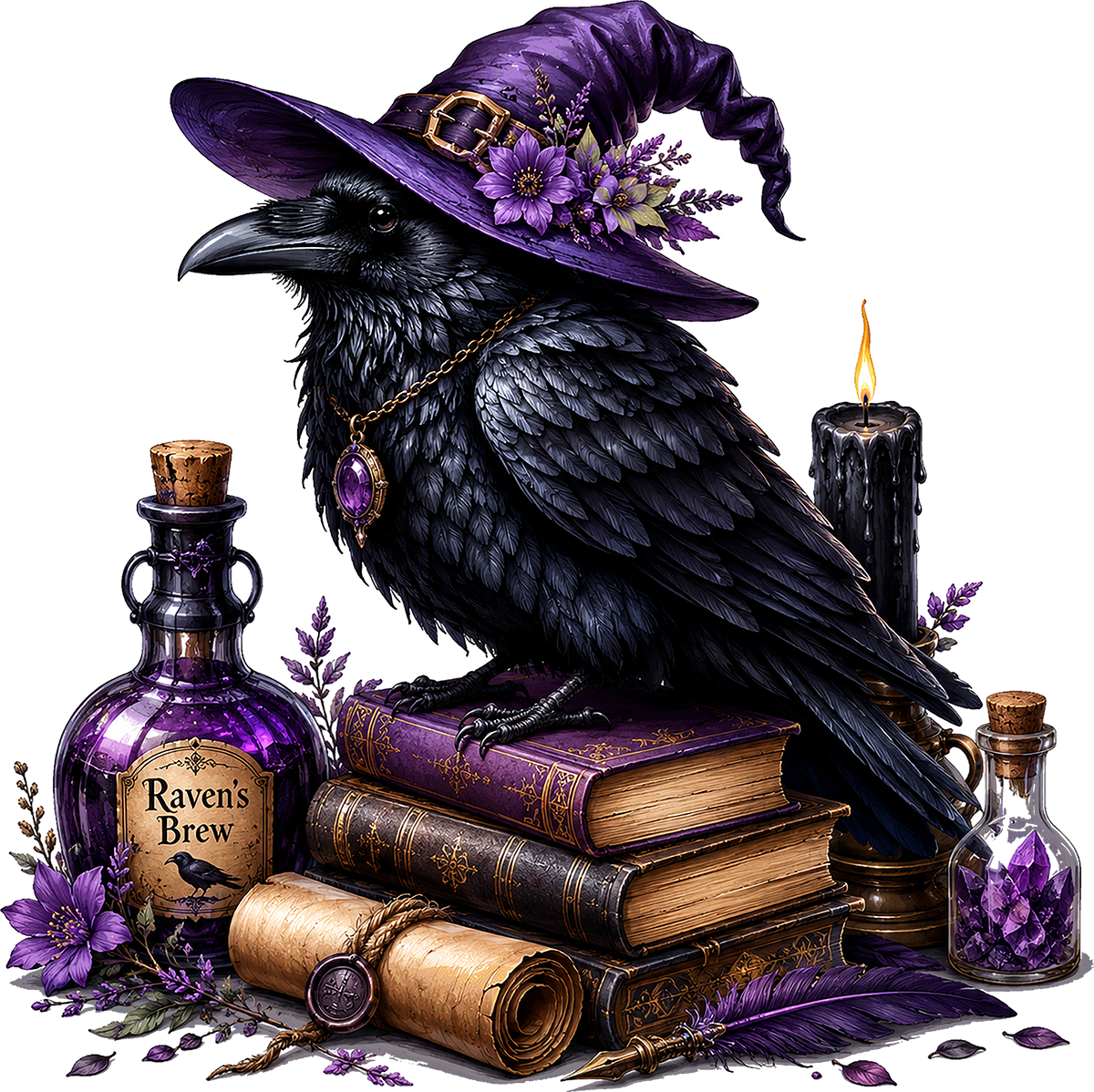 DTF Transfer –Halloween Raven A Multi Sizes (HA-AN007)