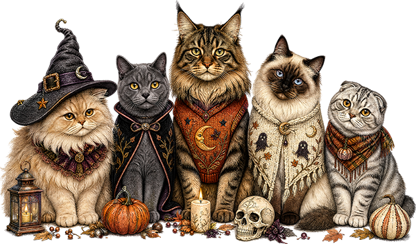 DTF Transfer - Halloween Cats A (HA-AN009)