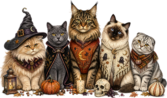 DTF Transfer - Halloween Cats A (HA-AN009)