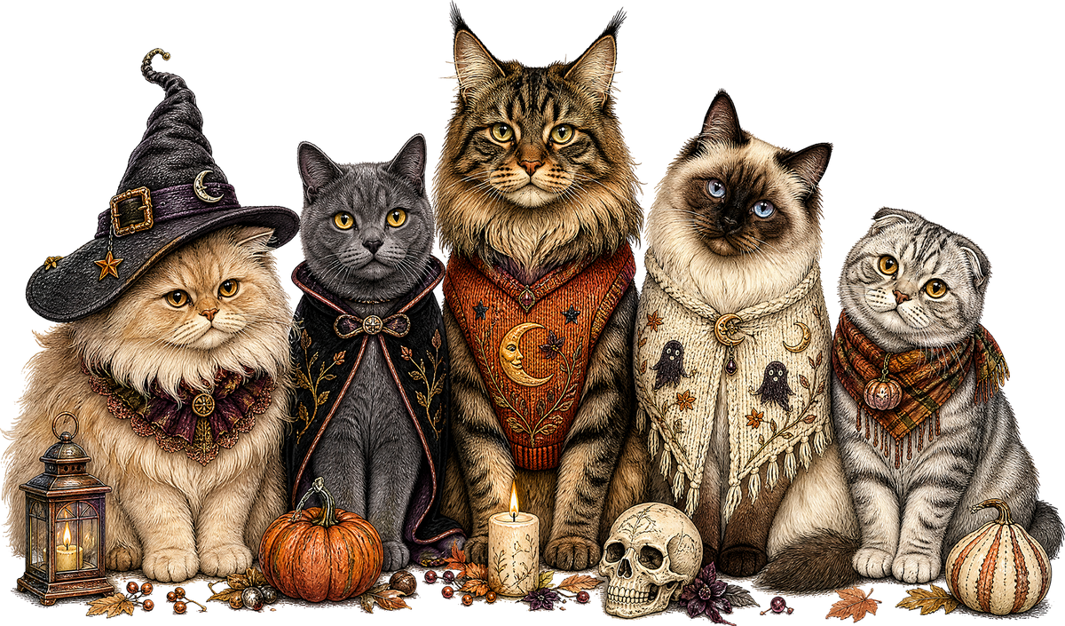 DTF Transfer - Halloween Cats A (HA-AN009)