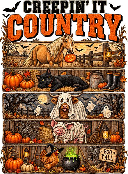 DTF Transfer - Creepin Country Scene A (HA-CT002)