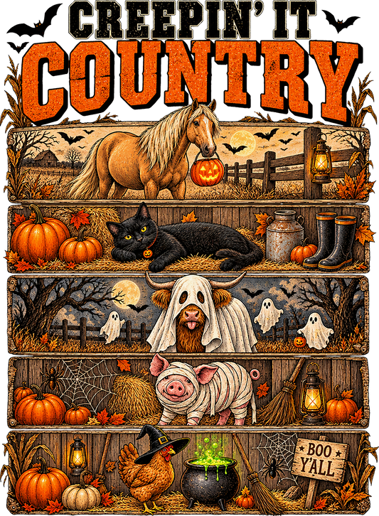 DTF Transfer - Creepin Country Scene A (HA-CT002)