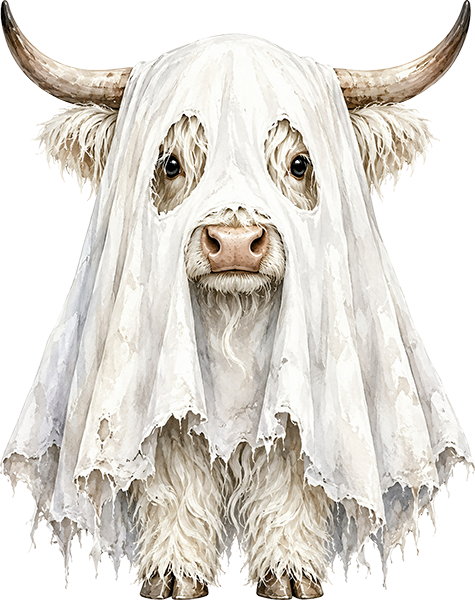 DTF Transfer - Cow DressedGhost A (HA-CW001)