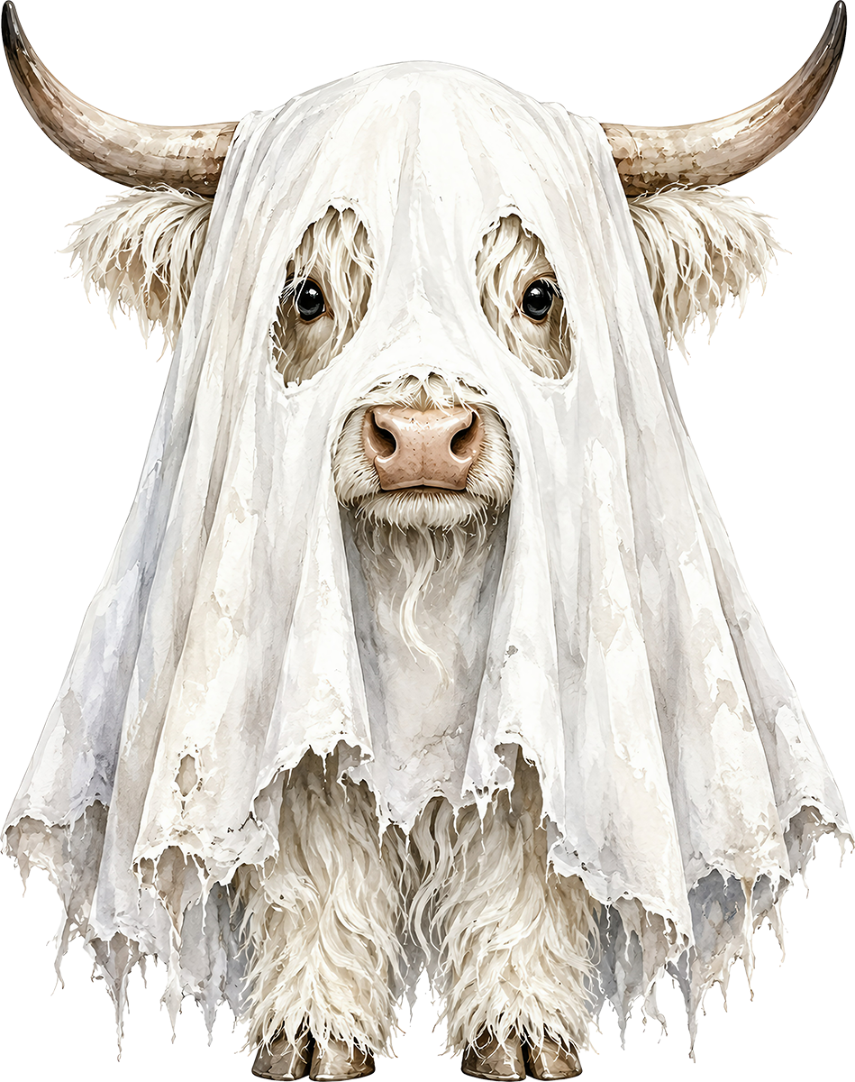 DTF Transfer - Cow DressedGhost A (HA-CW001)