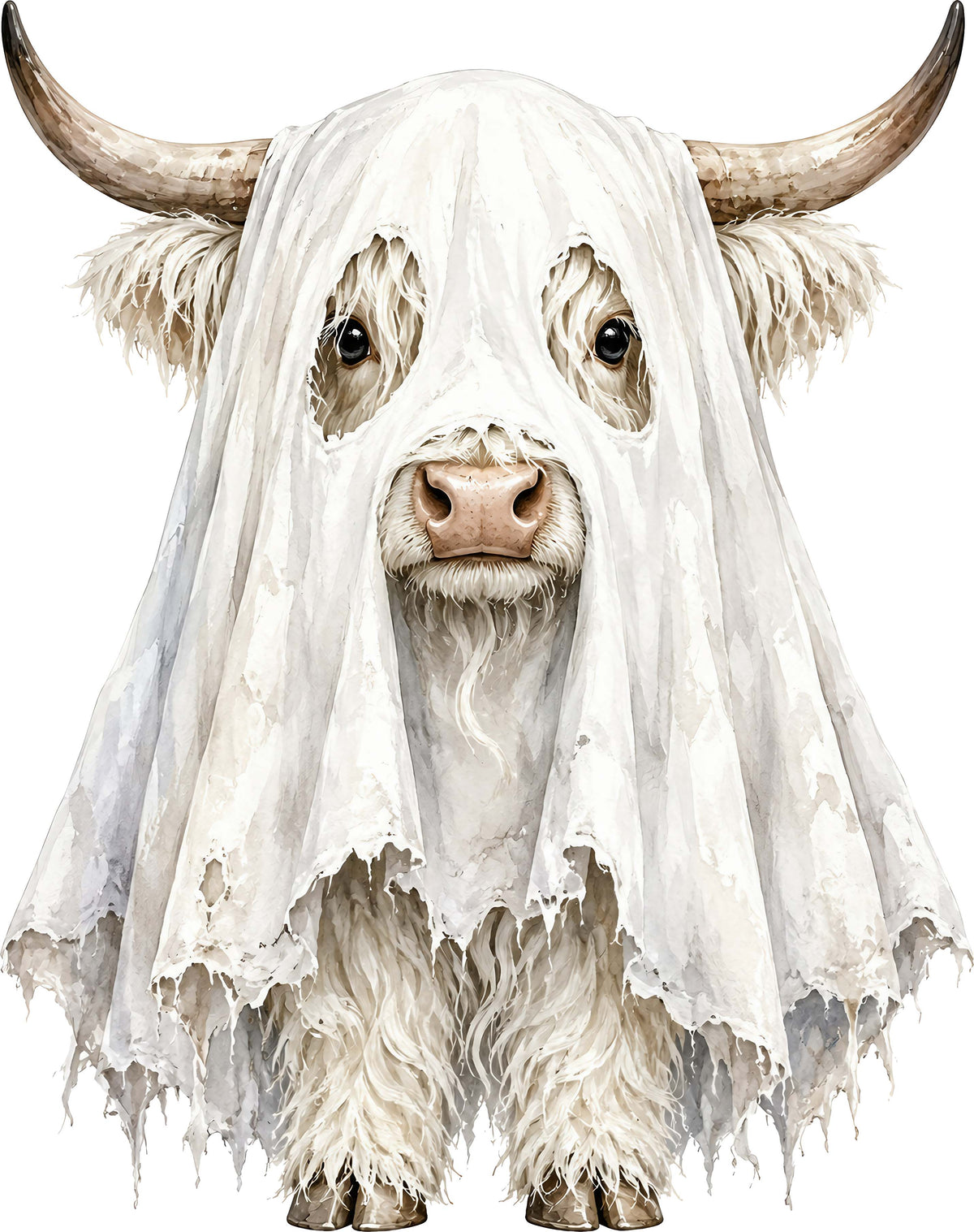 DTF Transfer - Cow DressedGhost A (HA-CW001)