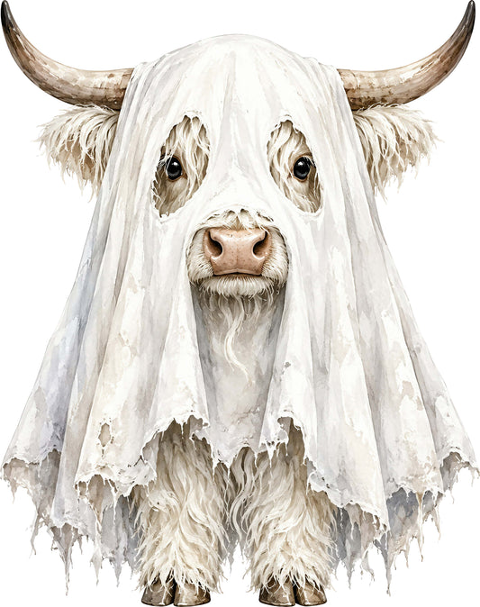 DTF Transfer - Cow DressedGhost A (HA-CW001)