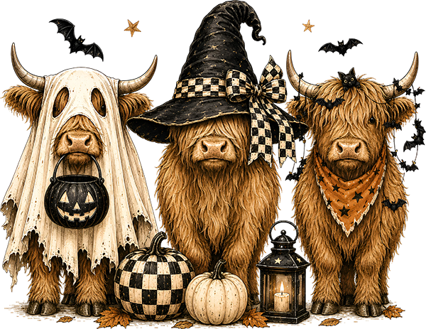 DTF Transfer - Halloween Cow Trio A (HA-CW002)