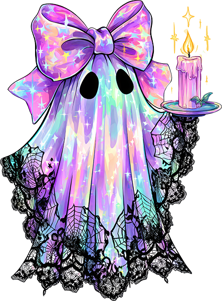 DTF Transfer – Iridescent Ghost Multi Sizes (HA-GH002)