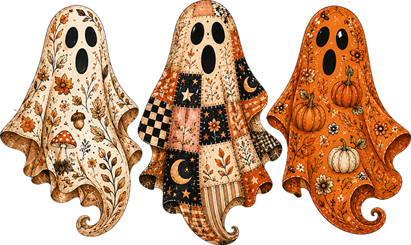 DTF Transfer – Ghosts Trio B Multi Sizes (HA-GH005)