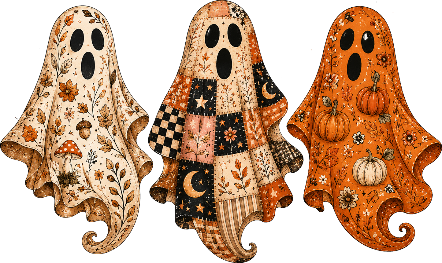 DTF Transfer – Ghosts Trio B Multi Sizes (HA-GH005)