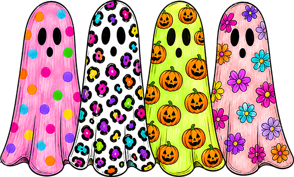 DTF Transfer – Girly Ghosts Multi Sizes (HA-GH006)