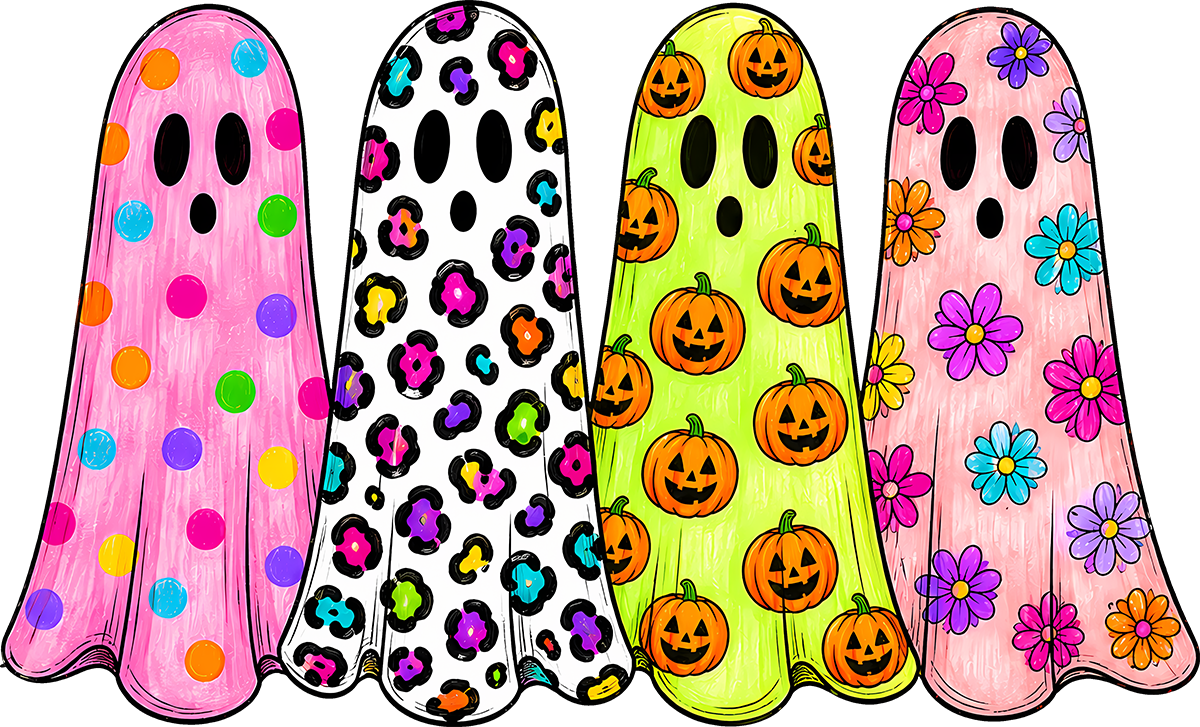 DTF Transfer – Girly Ghosts Multi Sizes (HA-GH006)