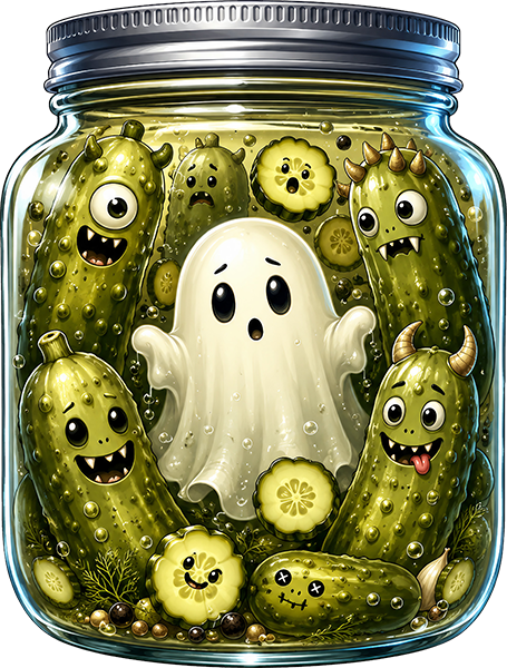 DTF Transfer – Ghost Pickle Jar Multi Sizes (HA-GH011)