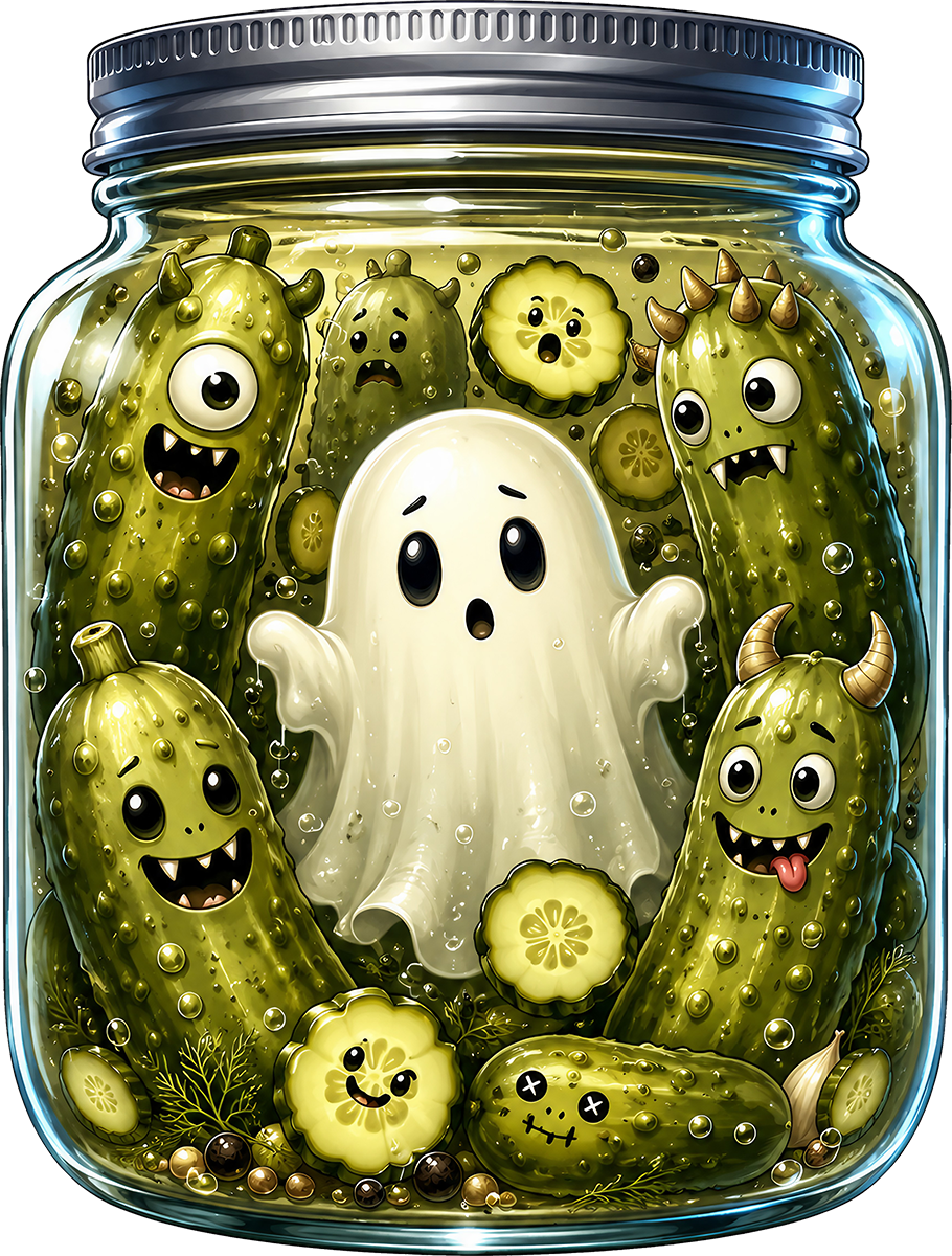 DTF Transfer – Ghost Pickle Jar Multi Sizes (HA-GH011)