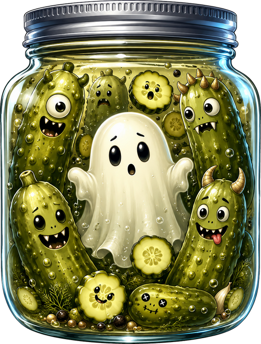 DTF Transfer – Ghost Pickle Jar Multi Sizes (HA-GH011)