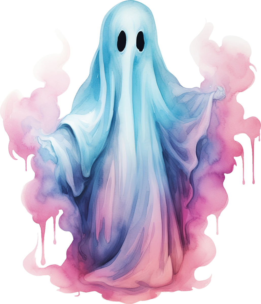 DTF Transfer – Blue Pink Ghost Multi Sizes (HA-GH014)