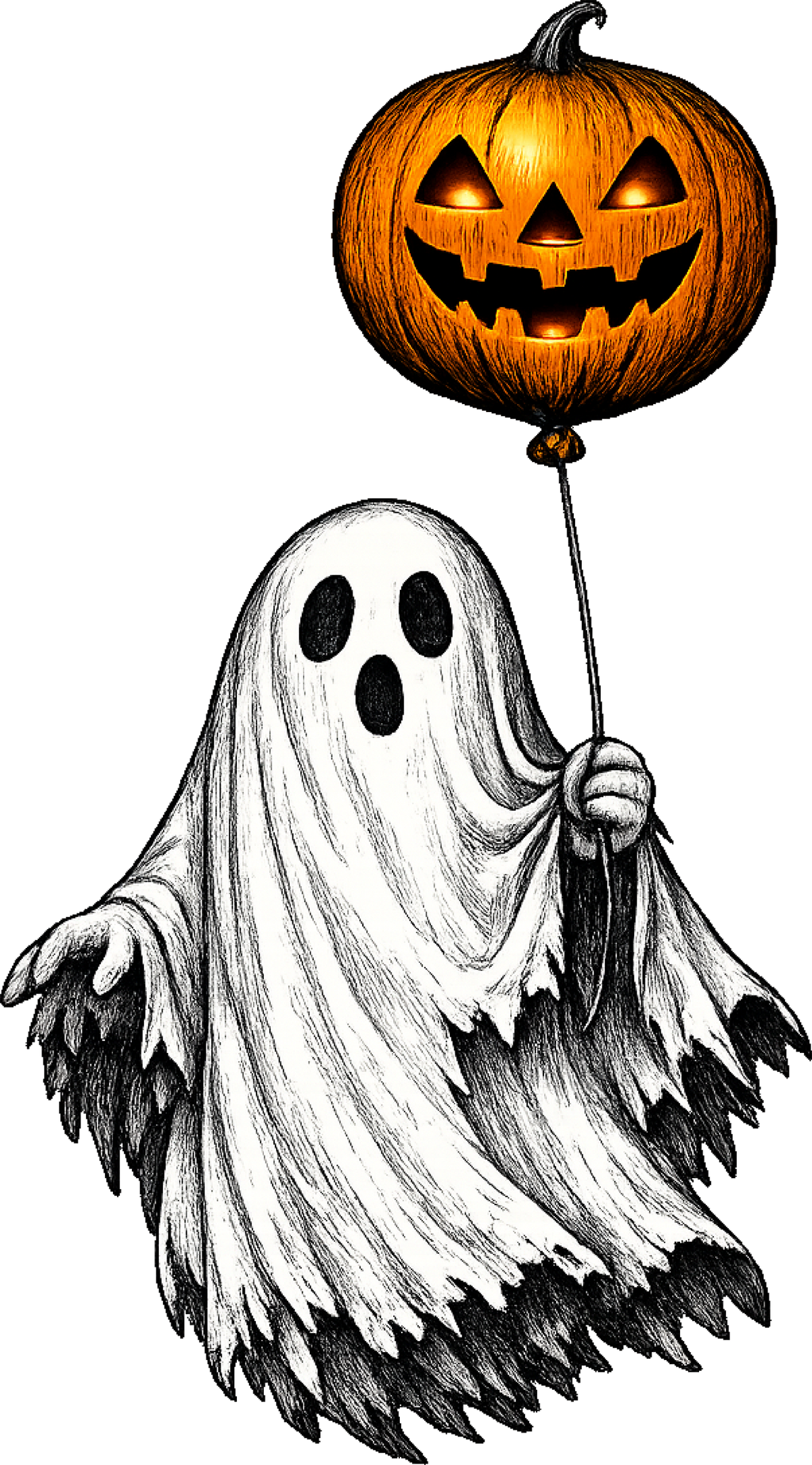 DTF Transfer – Ghost With Balloon A  Multi Sizes (HA-GH019)