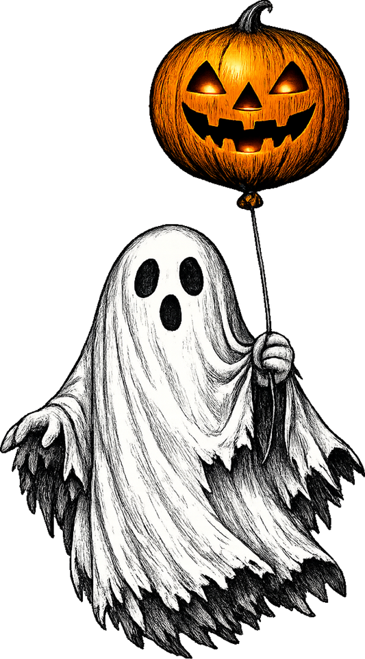 DTF Transfer – Ghost With Balloon A  Multi Sizes (HA-GH019)
