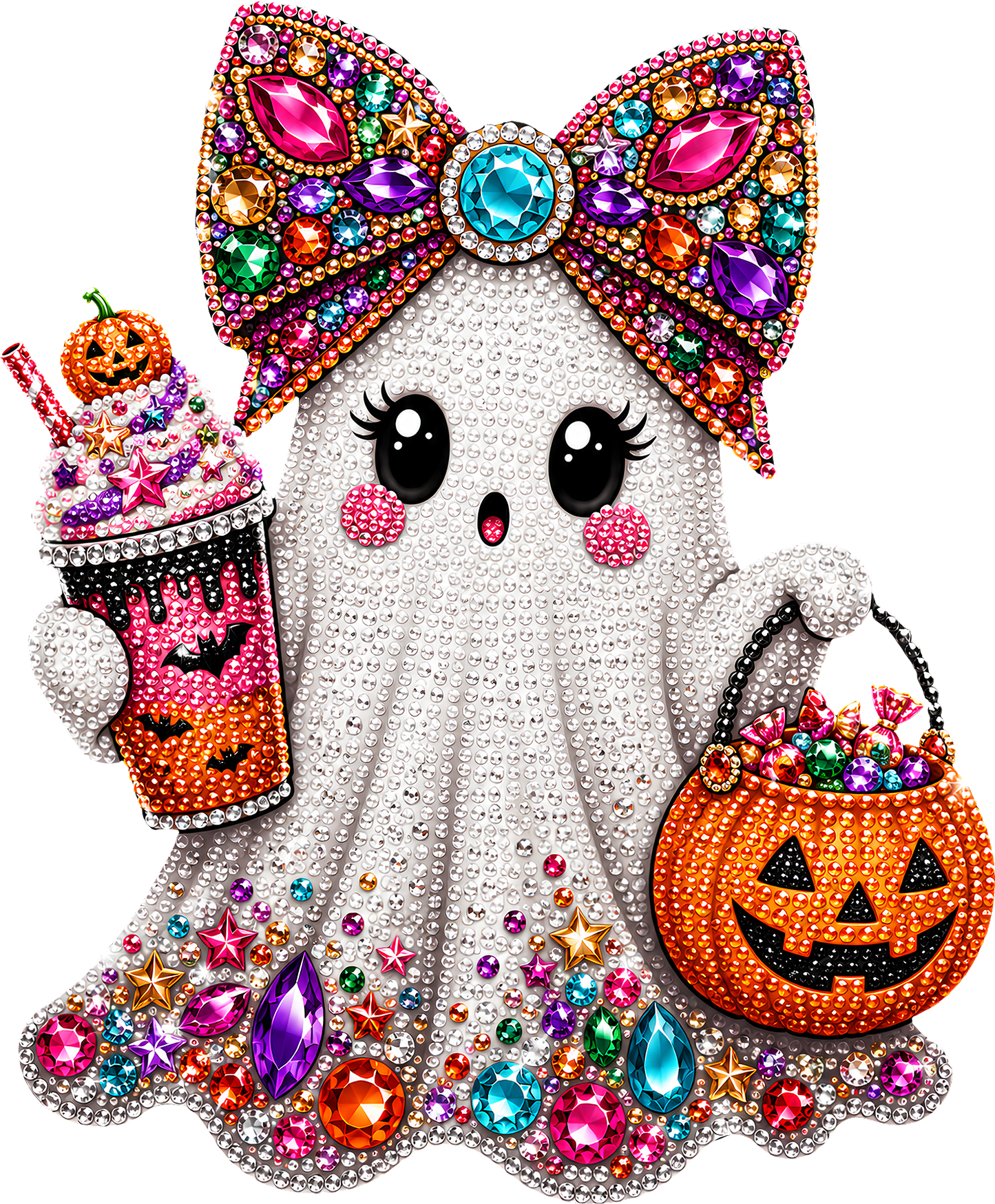 DTF Transfer – Rhinestone Ghost  Multi Sizes (HA-GH020)