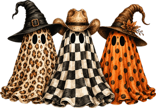 DTF Transfer – Ghost Trio Hats A Multi Sizes (HA-GH021)
