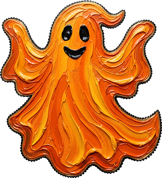 DTF Transfer – Ghost Orange Paint  Multi Sizes (HA-GH022)