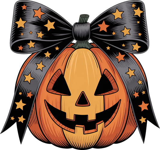 DTF Transfer - Jackolantern With Bow  (HA-JL002)