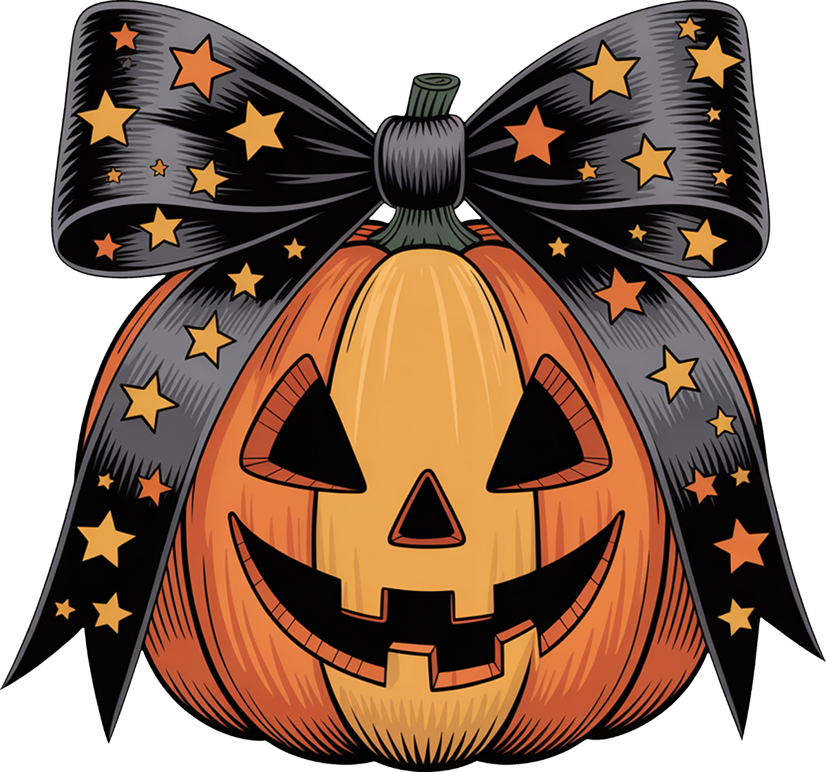 DTF Transfer - Jackolantern With Bow  (HA-JL002)