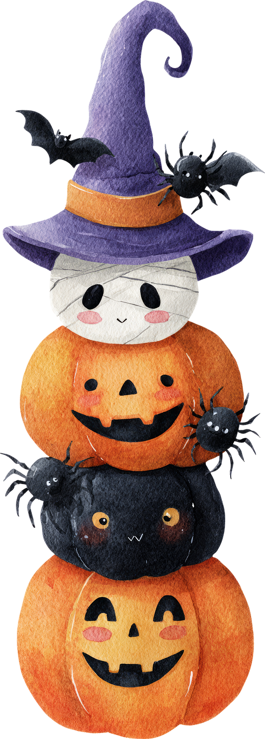 DTF Transfer - Jackolantern With Bow  (HA-JL003)
