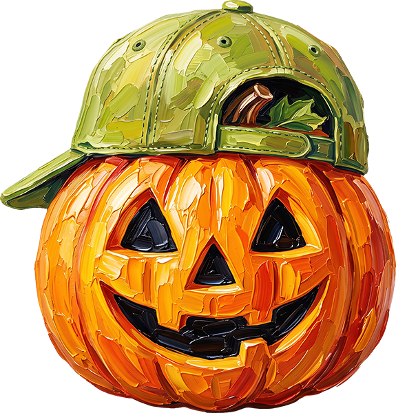 DTF Transfer –Jack O Lantern Paint Hat A Multi Sizes (HA-JL006)