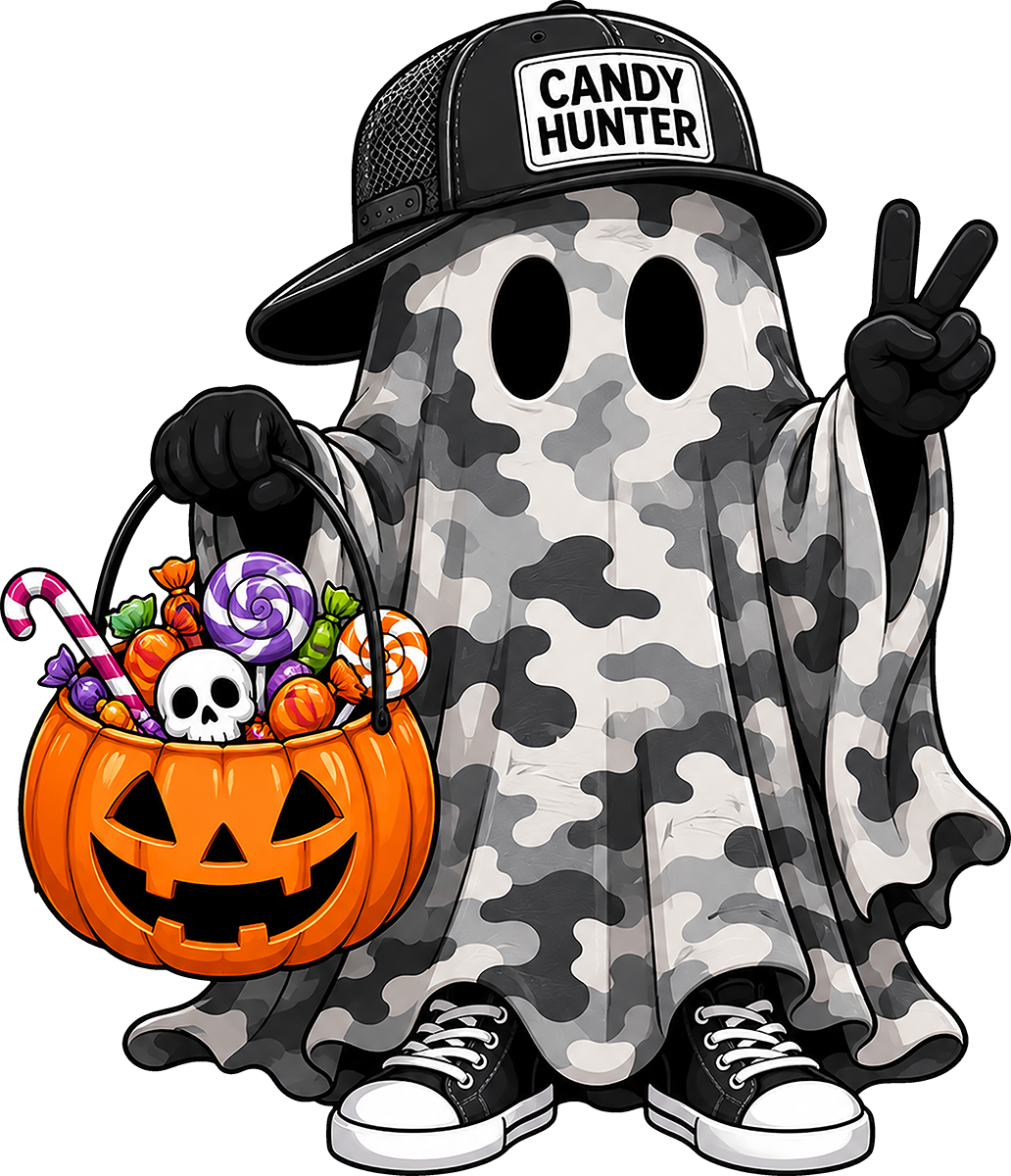 DTF Transfer – Ghost Candy Hunter Multi Sizes (HA-MG002)
